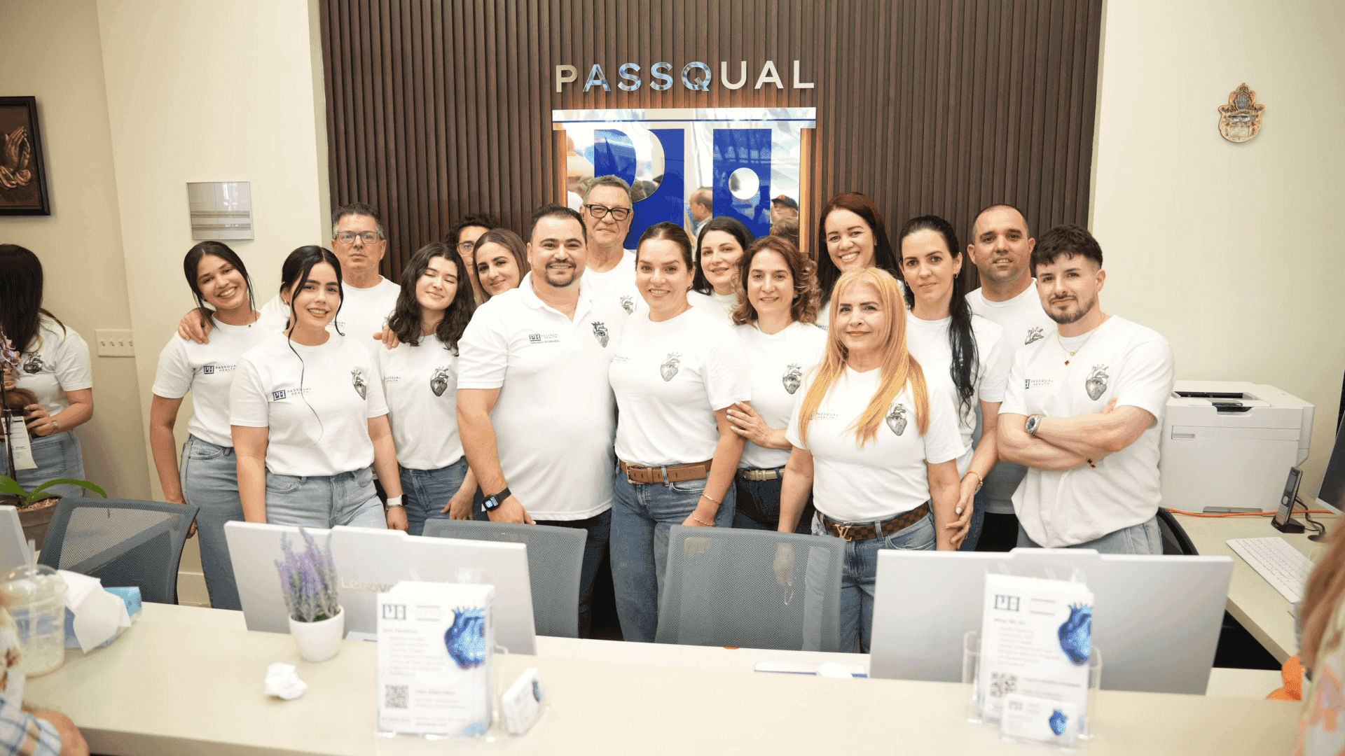 The full PassQual Health team gathered for the practice grand opening in Miami Gardens